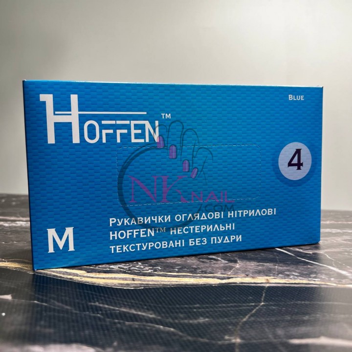 Рукавички Hoffen medical блакитні, розмір М 50 пар